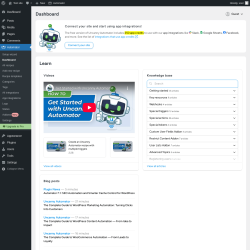Page screenshot: Automator &rarr; Dashboard