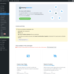 Page screenshot: Automator &rarr; Addons