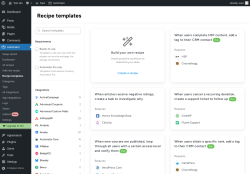 Page screenshot: Automator &rarr; Recipe templates