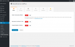 Page screenshot: Settings &rarr; UnderConstruction