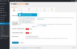 Page screenshot: Settings &rarr; UnderConstruction