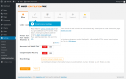 Page screenshot: Settings &rarr; UnderConstruction
