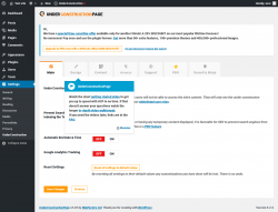 Page screenshot: Settings &rarr; UnderConstruction