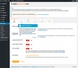 Page screenshot: Settings &rarr; UnderConstruction