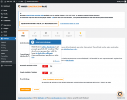 Page screenshot: Settings &rarr; UnderConstruction