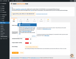 Page screenshot: Settings &rarr; UnderConstruction