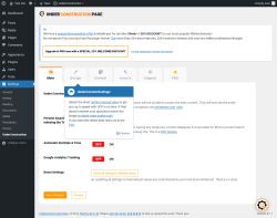 Page screenshot: Settings &rarr; UnderConstruction