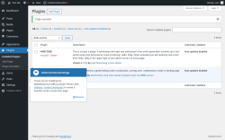 Page screenshot: Plugins ‹ Test site — WordPress