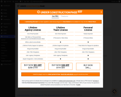 Page screenshot: Settings &rarr; UnderConstruction