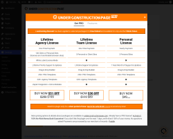 Page screenshot: Settings &rarr; UnderConstruction