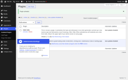 Page screenshot: Plugins &lsaquo; Test site &mdash; WordPress