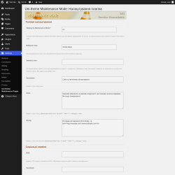Page screenshot: Settings &rarr; Uni-theme Maintenance Plugin