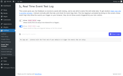 Page screenshot: UniPixel &rarr; Event Test Console