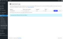 Page screenshot: UniPixel &rarr; Stored Event Logs