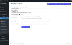 Page screenshot: UniPixel &rarr; Meta Setup
