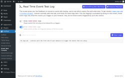 Page screenshot: UniPixel &rarr; Event Test Console