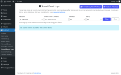 Page screenshot: UniPixel &rarr; Stored Event Logs