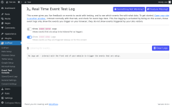 Page screenshot: UniPixel &rarr; Event Test Console