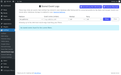 Page screenshot: UniPixel &rarr; Stored Event Logs