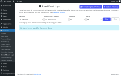 Page screenshot: UniPixel &rarr; Stored Event Logs