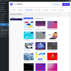 Page screenshot: Unlimited Elements → Background Widgets