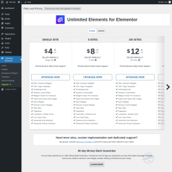 Page screenshot: Unlimited Elements → Upgrade  ➤