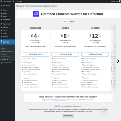 Page screenshot: Unlimited Elements → Upgrade  ➤