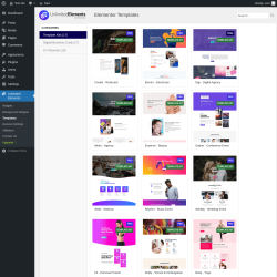 Page screenshot: Unlimited Elements → Templates