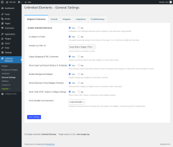 Page screenshot: Unlimited Elements → General Settings