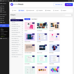 Page screenshot: Unlimited Elements &rarr; Widgets