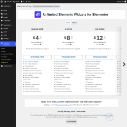 Page screenshot: Unlimited Elements &rarr; Upgrade&nbsp;&nbsp;➤