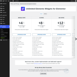 Page screenshot: Unlimited Elements &rarr; Upgrade&nbsp;&nbsp;➤
