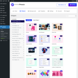 Page screenshot: Unlimited Elements &rarr; Widgets