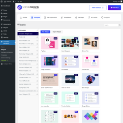 Page screenshot: Unlimited Elements &rarr; Widgets