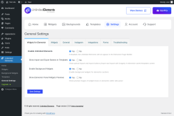 Page screenshot: Unlimited Elements &rarr; General Settings