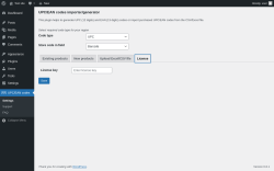 Page screenshot: UPC/EAN codes → License