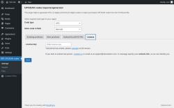 Page screenshot: UPC/EAN codes → License
