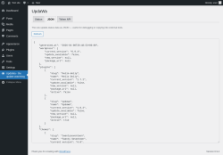 Page screenshot: UpdaWa - the update watchdog &rarr; 
					JSON				