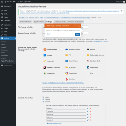 Page screenshot: Settings &rarr; UpdraftPlus Backups &rarr; Settings