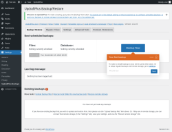Page screenshot: Settings &rarr; UpdraftPlus Backups