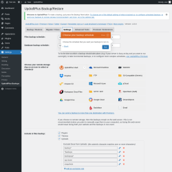 Page screenshot: Settings &rarr; UpdraftPlus Backups &rarr; Settings