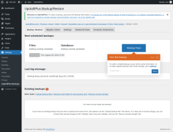 Page screenshot: Settings &rarr; UpdraftPlus Backups