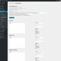 Page screenshot: UpiCRM → Email Notifications
