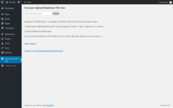 Page screenshot: Upload Max File Size