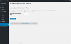Page screenshot: Increase Maximum Upload File Size