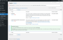 Page screenshot: Plugins &lsaquo; Test site &mdash; WordPress