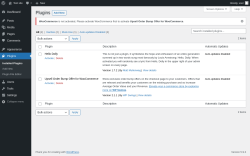 Page screenshot: Plugins &lsaquo; Test site &mdash; WordPress