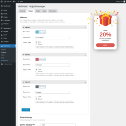 Page screenshot: UpStream → Projects