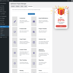 Page screenshot: UpStream → Extensions