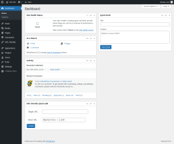 Page screenshot: Dashboard ‹ Test site — WordPress